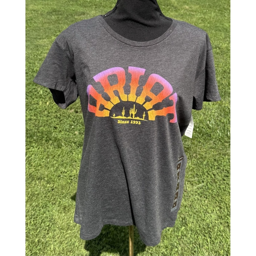 Ariat Womens Rainbow Desert Graphic T-Shirt Gray Short Sleeve Tee Large 10044606